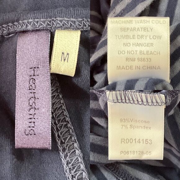 Heartstring Blue Striped Panel Short Sleeve Shift Dress Medium - Picture 5 of 6